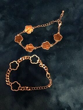 Fashion Jewelry Rose Gold Clover Bracelet Duo